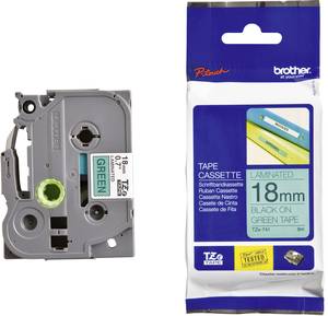 4 Schriftbänder kompatibel zu Brother P-Touch TZE-741 8m//18mm Schwarz auf Grün